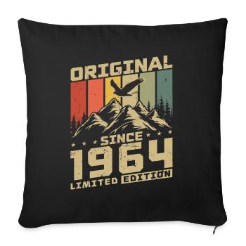 Original 1964 Jahrgang Retro Geburtstag Geschenk - Sofa pillowcase 17,3'' x 17,3'' (45 x 45 cm) - black - Front