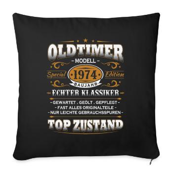 Vintage Car Built in 1974 Vintage Birthday Gift - Sofa pillowcase 17,3'' x 17,3'' (45 x 45 cm) - black - Front