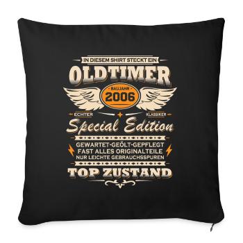 Oldtimer Baujahr Jahrgang 2006 Geburtstag Geschenk - Sofakissenbezug 45 x 45 cm - Schwarz - Vorne