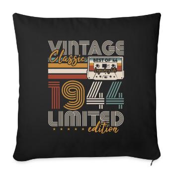 Vintage 1944 Geburtstagsgeschenk Jahrgang Retro - Sofakissenbezug 45 x 45 cm - Schwarz - Vorne
