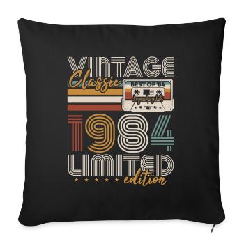 Vintage 1984 Geburtstagsgeschenk Jahrgang Retro - Sofakissenbezug 45 x 45 cm - Schwarz - Vorne