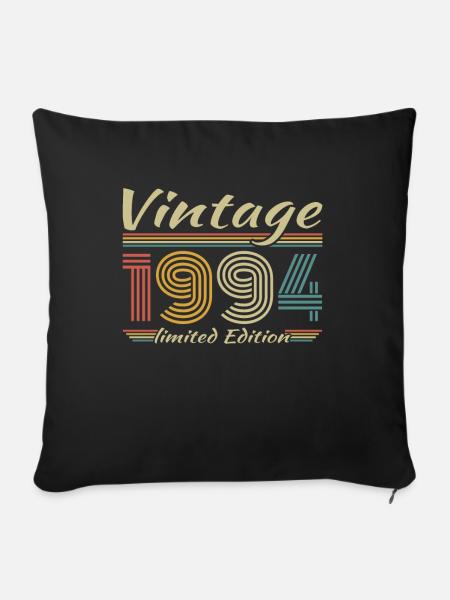 Vintage 1994 Retro Jahrgang Geburtstagsgeschenk - Sofakissenbezug 45 x 45 cm - Schwarz