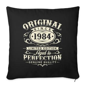 Original 1984 Retro Birthday Gift - Sofa pillowcase 17,3'' x 17,3'' (45 x 45 cm) - black - Front