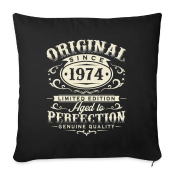Original 1974 Retro Birthday Gift - Sofa pillowcase 17,3'' x 17,3'' (45 x 45 cm) - black - Front