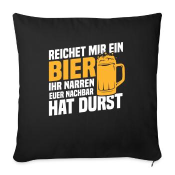 Donne-moi une bière, le voisin a soif - Housse de coussin décorative 45 x 45 cm - noir - Devant