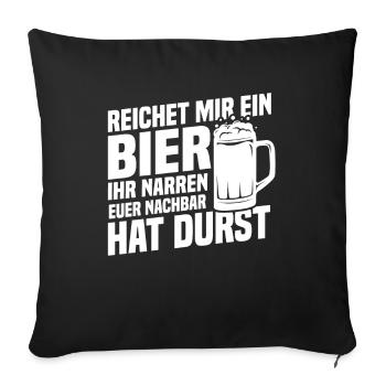 Donne-moi une bière, le voisin a soif - Housse de coussin décorative 45 x 45 cm - noir - Devant