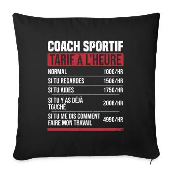 Personal Trainer Stundensatz Humor Geschenkidee - Sofakissenbezug 45 x 45 cm - Schwarz - Vorne