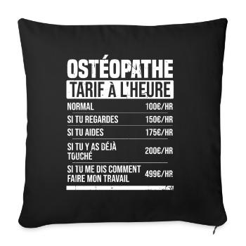Osteopath Stundensatz Geschenkidee Humor - Sofakissenbezug 45 x 45 cm - Schwarz - Vorne