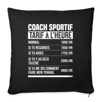 Personal Trainer Stundensatz Humor Geschenkidee - Sofakissenbezug 45 x 45 cm - Schwarz - Vorne
