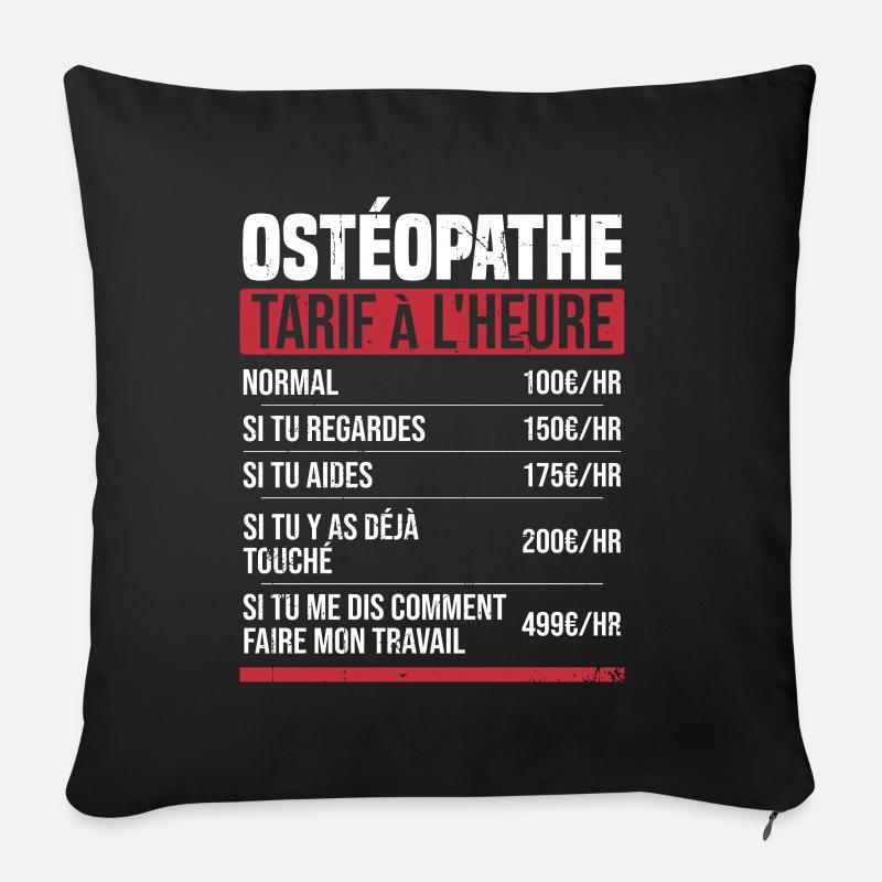 Osteopath Stundensatz Geschenkidee Humor - Sofakissenbezug 45 x 45 cm - Schwarz