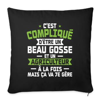 Bogosse and Farmer - Sofa pillowcase 17,3'' x 17,3'' (45 x 45 cm) - black - Front