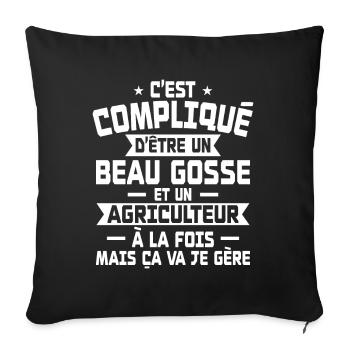 Bogosse and Farmer - Sofa pillowcase 17,3'' x 17,3'' (45 x 45 cm) - black - Front