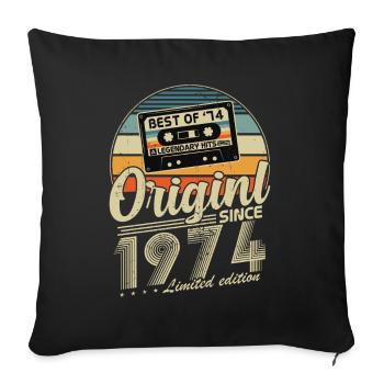 Original Since 1974 Vintage Birthday Gift - Sofa pillowcase 17,3'' x 17,3'' (45 x 45 cm) - black - Front