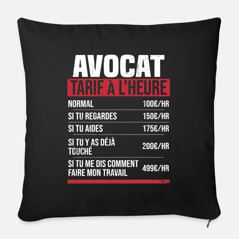 Avocado Stundensatz Humor Geschenkidee - Sofakissenbezug 45 x 45 cm - Schwarz