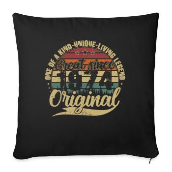 Great Since 1974 Vintage Birthday Gift - Sofa pillowcase 17,3'' x 17,3'' (45 x 45 cm) - black - Front
