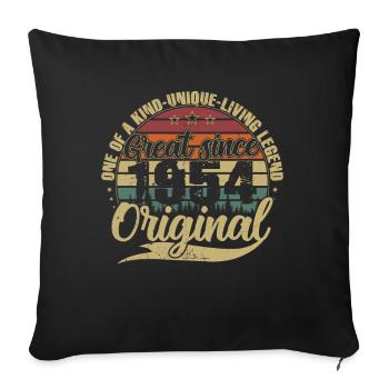 Great Since 1954 Vintage Birthday Gift - Sofa pillowcase 17,3'' x 17,3'' (45 x 45 cm) - black - Front