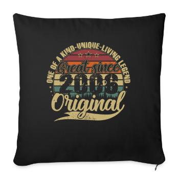 Great Since 2006 Vintage Birthday Gift - Sofa pillowcase 17,3'' x 17,3'' (45 x 45 cm) - black - Front