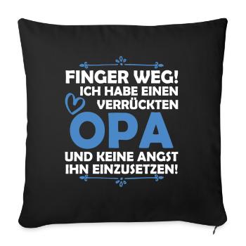 J'ai un grand-père fou - Housse de coussin décorative 45 x 45 cm - noir - Devant