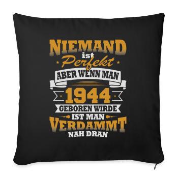 1944 Birth Year Birthday Gift Born Retro - Sofa pillowcase 17,3'' x 17,3'' (45 x 45 cm) - black - Front