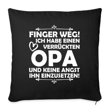 J'ai un grand-père fou - Housse de coussin décorative 45 x 45 cm - noir - Devant