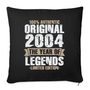 Legend 2004 Original Vintage Birthday Gift - Sofa pillowcase 17,3'' x 17,3'' (45 x 45 cm) - black - Front