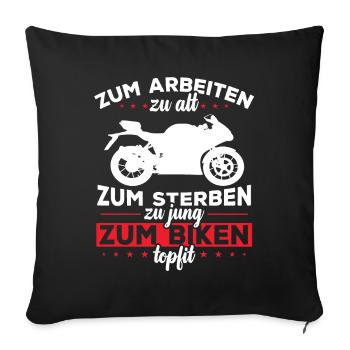 Pour faire du vélo en pleine forme - Housse de coussin décorative 45 x 45 cm - noir - Devant