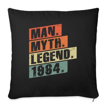 Vintage Born 1964 Man Myth Legend - Sofa pillowcase 17,3'' x 17,3'' (45 x 45 cm) - black - Front