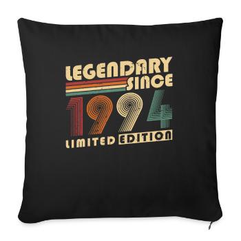 Légendaire depuis 1994 Vintage cadeau d’anniversaire - Housse de coussin décorative 45 x 45 cm - noir - Devant