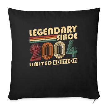 Légendaire depuis 2004 Vintage cadeau d’anniversaire - Housse de coussin décorative 45 x 45 cm - noir - Devant