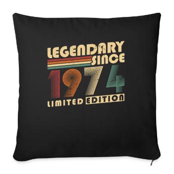 Legendary Since 1974 Vintage Birthday Gift - Sofa pillowcase 17,3'' x 17,3'' (45 x 45 cm) - black - Front
