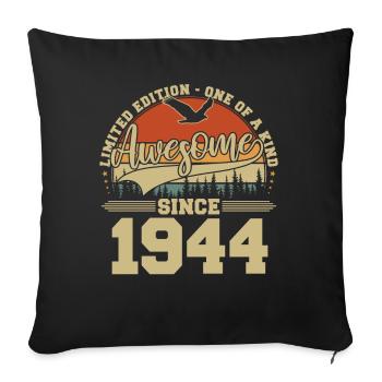 Génial depuis 1944 - cadeau d’anniversaire Vintage - Housse de coussin décorative 45 x 45 cm - noir - Devant