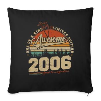 Vintage 2006 Vintage Birthday Gift Retro - Sofa pillowcase 17,3'' x 17,3'' (45 x 45 cm) - black - Front
