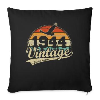 Vintage 1944 Vintage Birthday Gift Retro - Sofa pillowcase 17,3'' x 17,3'' (45 x 45 cm) - black - Front