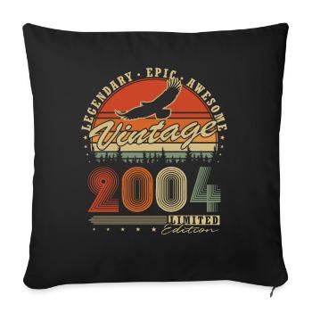 Légendaire 2004 Vintage Vintage cadeau d’anniversaire - Housse de coussin décorative 45 x 45 cm - noir - Devant