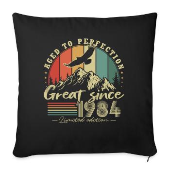 Great Since 1984 Vintage Birthday Gift - Sofa pillowcase 17,3'' x 17,3'' (45 x 45 cm) - black - Front