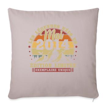 Vintage Mai 2014 Rétro Cadeau D'anniversaire - Housse de coussin décorative 45 x 45 cm - taupe clair - Devant