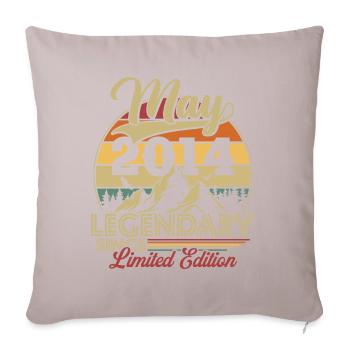 Vintage Rétro Mai 2014 Cadeau D anniversaire - Housse de coussin décorative 45 x 45 cm - taupe clair - Devant