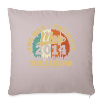 Vintage Mai 2014 Cadeau Anniversaire 10 Ans - Housse de coussin décorative 45 x 45 cm - taupe clair - Devant