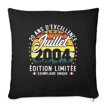 July 2004 Vintage 20 Year Anniversary Gift - Sofa pillowcase 17,3'' x 17,3'' (45 x 45 cm) - black - Front