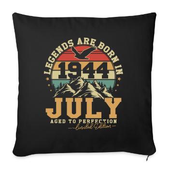 Juillet 1984 Vintage Rétro Anniversaire 1984 Cadeau - Housse de coussin décorative 45 x 45 cm - noir - Devant