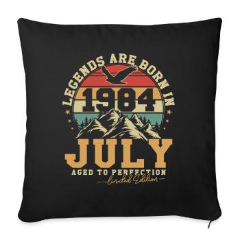 Juillet 1984 Vintage Rétro Anniversaire 1984 Cadeau - Housse de coussin décorative 45 x 45 cm - noir - Devant