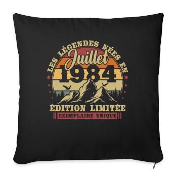 Vintage July 1984 Retro Birthday Gift - Sofa pillowcase 17,3'' x 17,3'' (45 x 45 cm) - black - Front