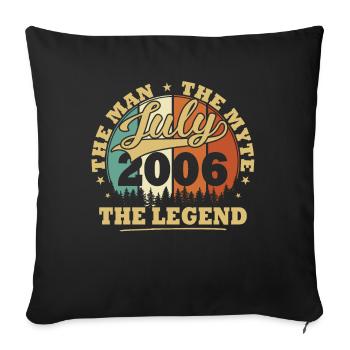 Vintage July 2006 18 Year Anniversary Gift - Sofa pillowcase 17,3'' x 17,3'' (45 x 45 cm) - black - Front