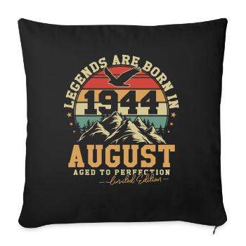August 1944 Vintage Retro Geburtstag 1944 Geschenk - Housse de coussin décorative 45 x 45 cm - noir - Devant