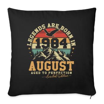 Août 1984 Vintage Rétro Anniversaire 1984 Cadeau - Housse de coussin décorative 45 x 45 cm - noir - Devant
