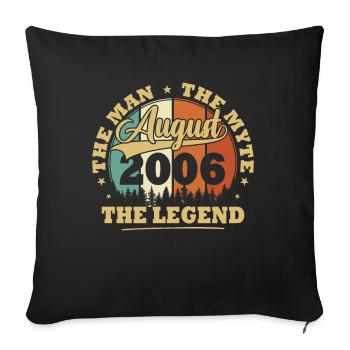 Vintage August 2006 18 Year Anniversary Gift - Sofa pillowcase 17,3'' x 17,3'' (45 x 45 cm) - black - Front