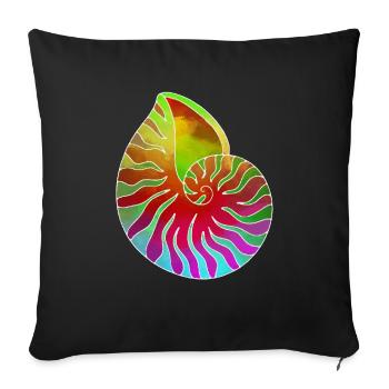 Shell purple green red - Sofa pillowcase 17,3'' x 17,3'' (45 x 45 cm) - black - Front