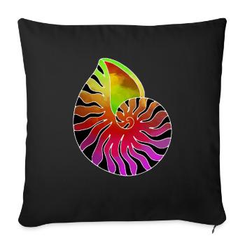 Muschel lila gruen schwarz - Sofakissenbezug 45 x 45 cm - Schwarz - Vorne