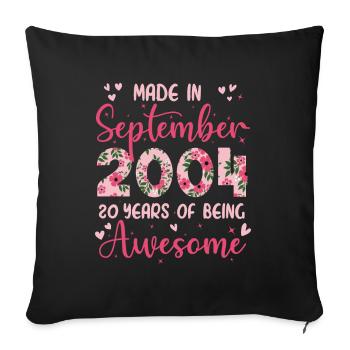 September 2004 20 Years Anniversary For Girls - Sofa pillowcase 17,3'' x 17,3'' (45 x 45 cm) - black - Front