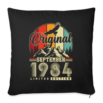 Original Septembre 1984 Vintage Anniversaire - Housse de coussin décorative 45 x 45 cm - noir - Devant